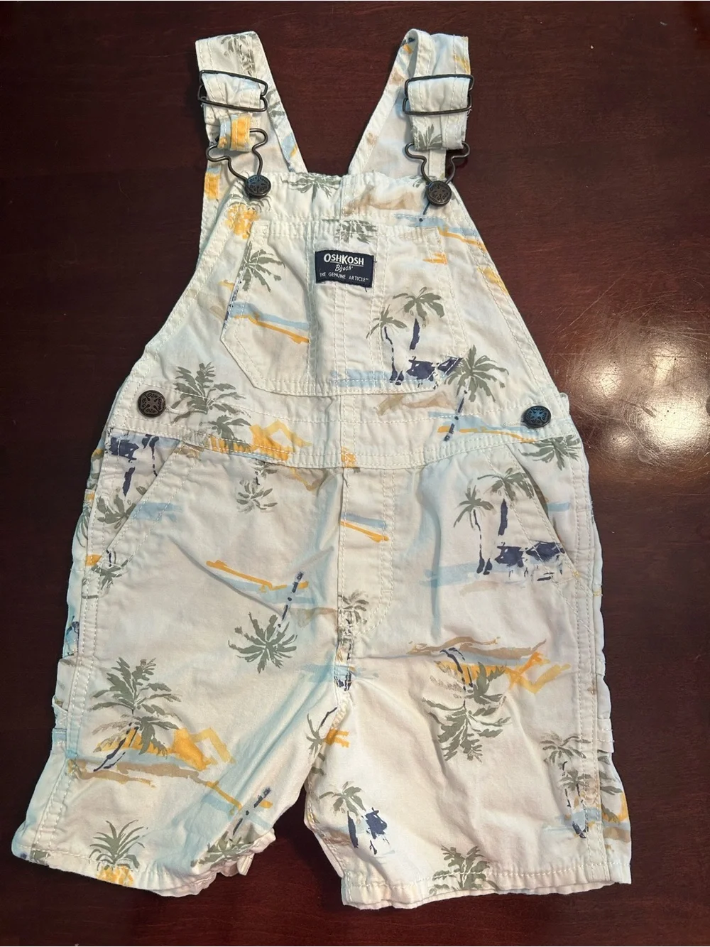 ✨OshKosh B'gosh Light Blue Palm-Print Toddler Overall Shorts